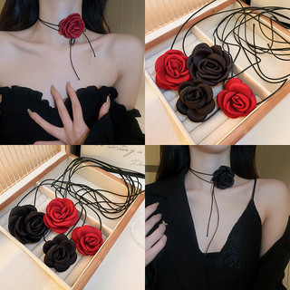 Vải thủ công giả vòng cổ hoa hồng thiết kế cá nhân khí chất chuỗi xương đòn đi lại vòng cổ thời trang cao cấp