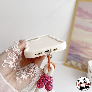 Ốp điện thoại dây đeo sóng 3D cho Redmi Note 14 13 12 11 Pro Plus 12S 11S Pro + 5G 4G Ốp lưng mềm hình trái tim tình yêu dễ thương có dây buộc cổ tay