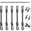 Dây đai ICUCKO Dây đàn hồi nhỏ, Móc đôi Dây Bungee mini màu đen Dây đàn hồi, Dây mini 10cm chất lượng cao Dây cắm trại di động Dây Pom Cung cấp ngoài trời
