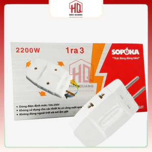 Ổ CẮM CHIA ĐIỆN ĐA NĂNG SOPOKA CHÍNH HÃNG – CHỊU TẢI CAO 2200W – CHIA 3/Q3T – AN TOÀN & BỀN BỈ
