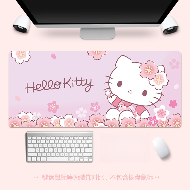 XXL Hellokitty Miếng Lót Chuột Bé Gái Hoạt Hình Dễ Thương Hello Kitty Để Bàn Thảm Tùy Chỉnh Cao Su Kawaii Bàn Phím Văn Phòng Miếng Lót