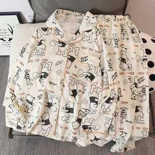 2025 Mới Dài Tay Đám Mây Ngọt Ngào Cotton Ngắn Tay Bộ Đồ Ngủ Nữ Ngày Mùa Hè Hoạt Hình Xuân Thu Đông Trang Phục Nhà Quần Áo