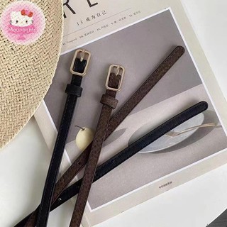 Moonlights Retro Pháp Thắt Lưng Da Nữ Unisex Thắt Lưng Khóa Sang Trọng Thắt Lưng Nữ Quần Jean Thắt Lưng Nam Thắt Lưng Mỏng Thắt Lưng EN