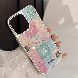 [Sheren] Vỏ điện thoại khâu lưới vui nhộn Gilt ins Thích hợp cho i17 16 15 14 13 12 11 pro max Vỏ bảo vệ chống sốc