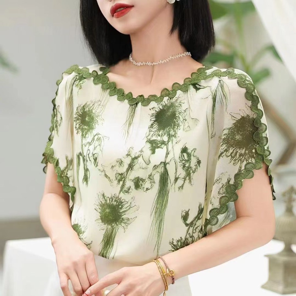 Áo thun ngắn tay phong cách Trung Quốc, thiết kế mùa hè
