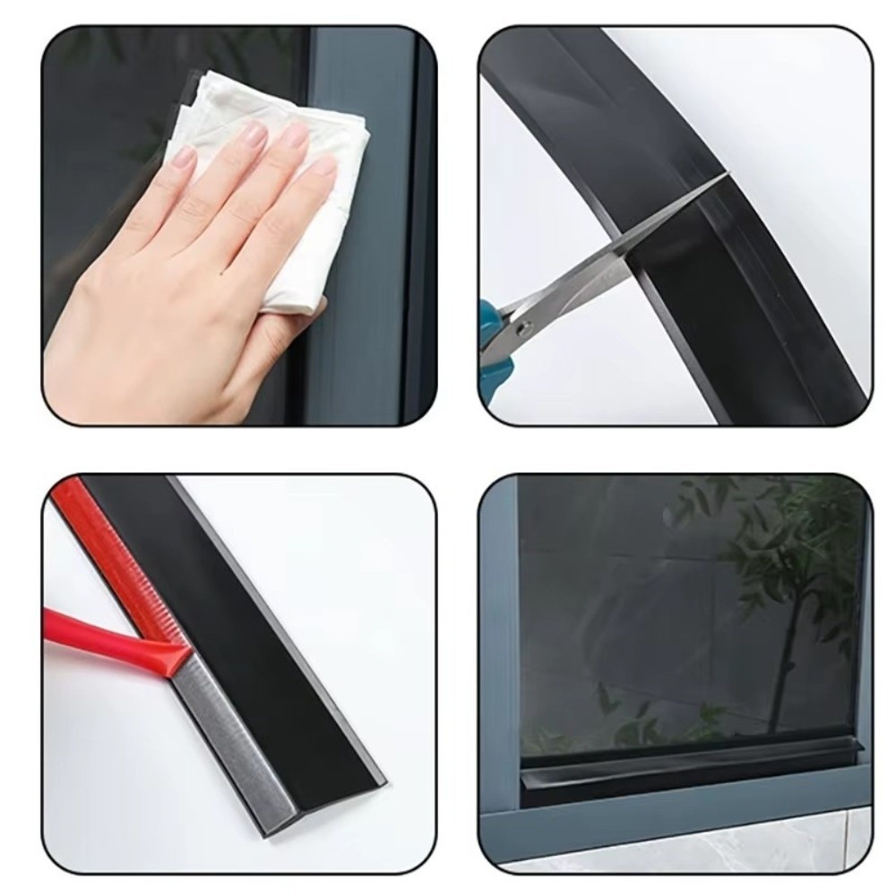 TOPTOOLCX 50cm thanh chặn nước cửa sổ, cao su chống thấm, viền kín bền, bảng mưa ngăn chảy ngược