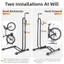 Giá đỗ xe đạp ICUCKO, Giá để xe đạp đa chức năng 3 trong 1, Giá đỡ sửa chữa MTB đứng trên sàn chắc chắn loại L chuyên nghiệp để đỗ xe hoặc sửa chữa