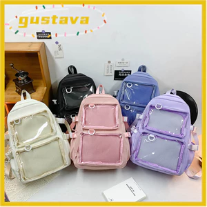 Túi đi học GUSTAVA, Ba lô dung tích lớn hai túi, Túi Kawaii JK dành cho sinh viên đại học