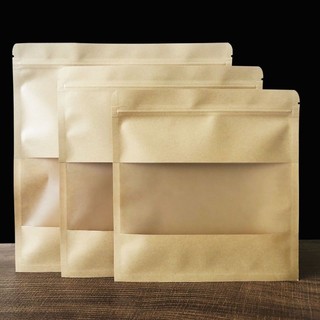 Túi Ziplock Kín Tươi Giữ Trà Pu 'er Giấy Kraft Kín Túi Ziplock Cửa Sổ Mở 357 Túi Bảo Quản Bánh Trà Túi Bảo Quản Túi Bao Bì Ziplock Thực Phẩm Trà Bánh Bảo Quản Túi Bảo Quản
