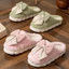 Giày Lông Tơ Ấm Áp BORAGETE, Dép Nơ Cotton Chống Trơn Trượt Đáy Dày, Giày Nữ Thoải Mái Mềm Mại Phong Cách Ngọt Ngào