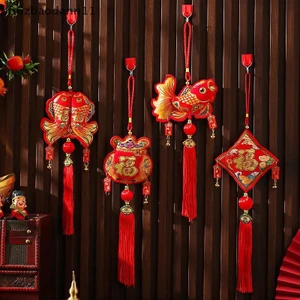 Lễ hội mùa xuân Mặt dây chuyền màu đỏ Túi may mắn Đèn lồng Đồ trang trí nhỏ cho phòng khách Trang trí năm mới của Trung Quốc BVAH