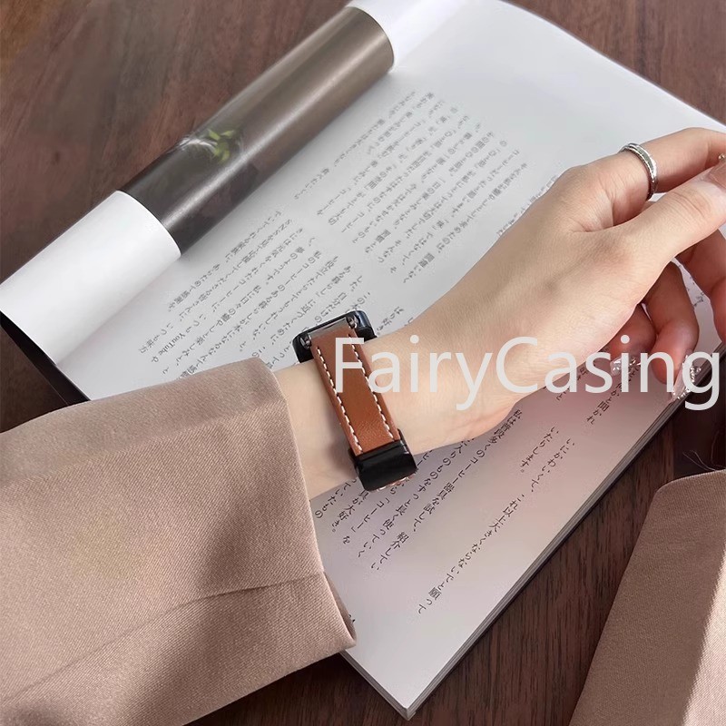Dây Da Thời Trang Cho Xiaomi Mi Band 10 9 8 Vòng Tay Thay Thế Dây Đeo Tay Từ Tính Miband 7 6 5 4 3 Phụ Kiện Cổ Tay