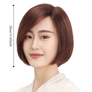 Fashion Express - Bob Tóc Giả Thẳng Có Nếp, Màu Đen Nâu, Thoáng Khí cho Phụ Nữ Phù Hợp Hàng Ngày