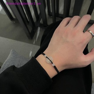 {Fh Fashion} Vòng đeo tay khóa an toàn giả ngọc bích tối giản cổ điển dành cho cặp đôi phong cách Trung Quốc dệt tay Chúc may mắn Dây tay.