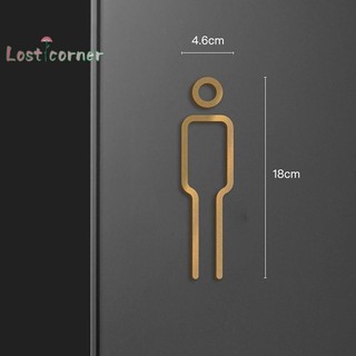 Lostcorner Đen Màu Vàng Vệ Sinh Biển Hiệu Tấm Đồng Phòng Rửa Cửa Dán Tường Nhãn Wc Giá Đỡ Bảng Hiệu Mới
