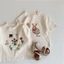 Áo phông cộc tay bé gái dễ thương cotton mùa hè, in hình thỏ kiểu Hàn Quốc