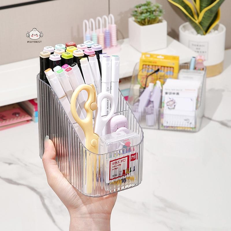 Maybest Hộp đựng đồ trang điểm trong suốt mới 3 / 4 khe đựng đồ trang điểm nhẹ Hộp đựng đồ đa năng bằng nhựa có thể giặt được {VN}