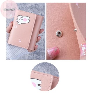Deyangk Nữ Ngắn Dễ Thương Ví Nhỏ Học Sinh Gấp Ba Hộp Đựng Thẻ Cô Gái Túi Đựng Thẻ Ví Đựng Tiền Xu Ví Nữ Túi Hoạt Hình VN