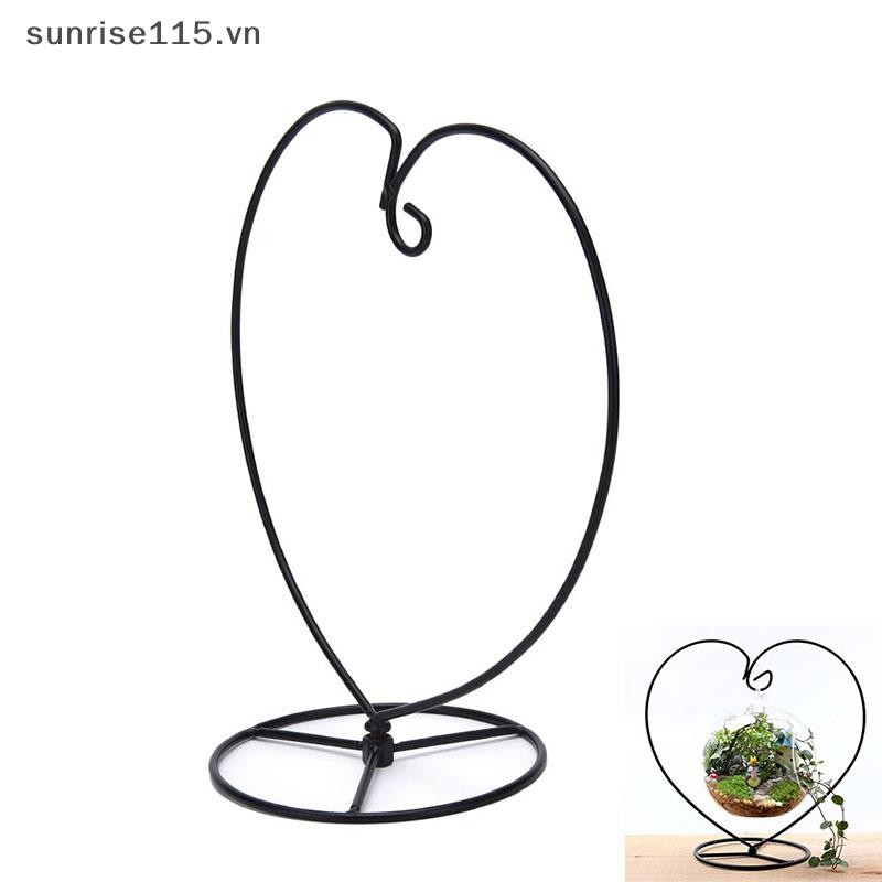 Srvn Giá đỡ kính cây sắt hình trái tim màu đen Bình thủy tinh Terrarium.