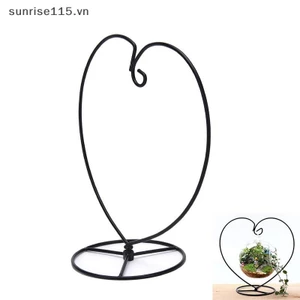 Srvn Giá đỡ kính cây sắt hình trái tim màu đen Bình thủy tinh Terrarium.