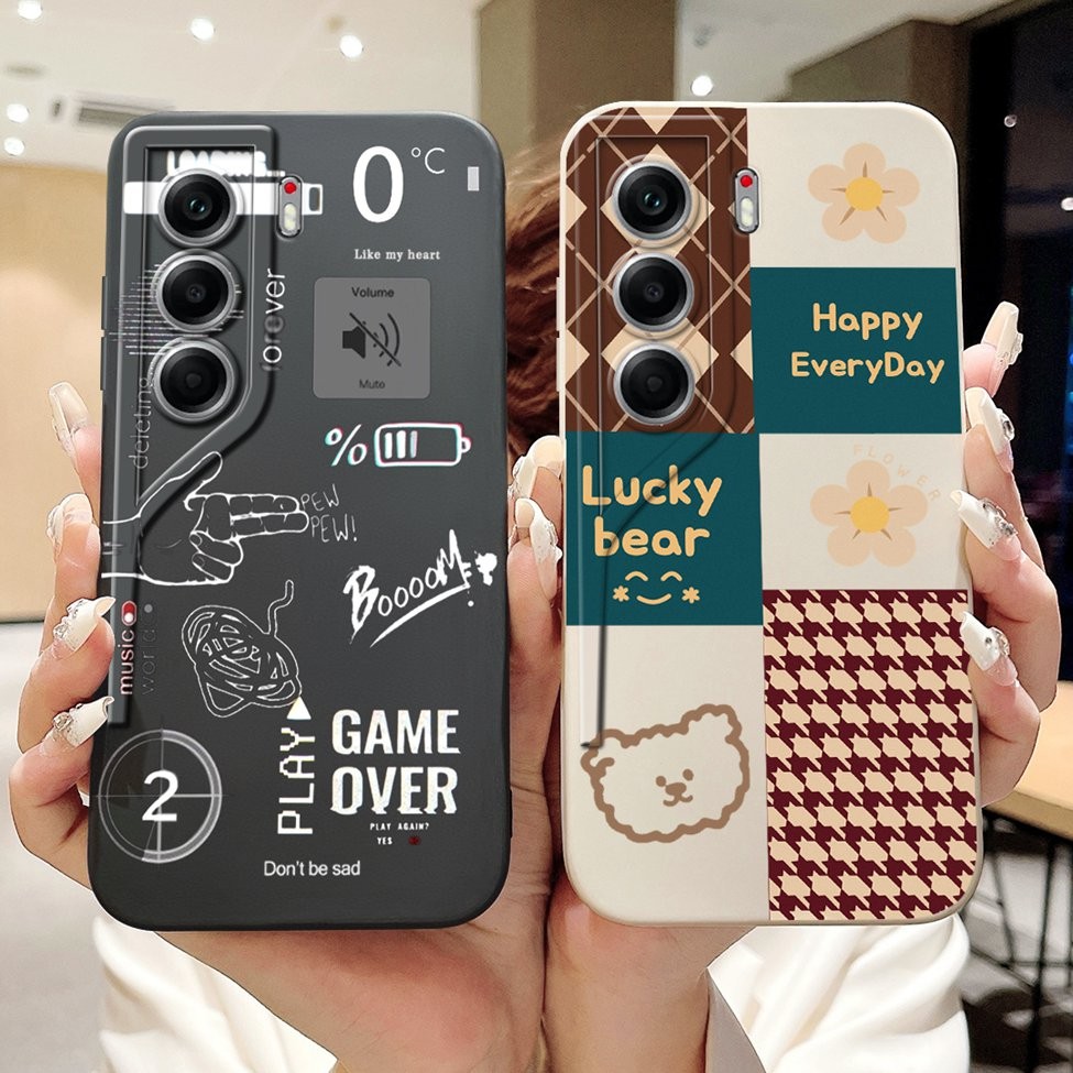 Ốp Lưng Tecno Camon 40 CM5 Thời Trang Họa Tiết Mèo Dễ Thương Vỏ Silicon Ốp Lưng Tecno Camon 40 4G Vỏ Điện Thoại Chống Sốc