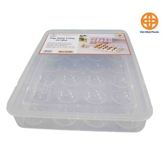Hộp đựng trứng 24 quả có nắp đậy nhựa Việt Nhật , khay bảo quản trứng không bị vỡ chắc chắn ms: 6786