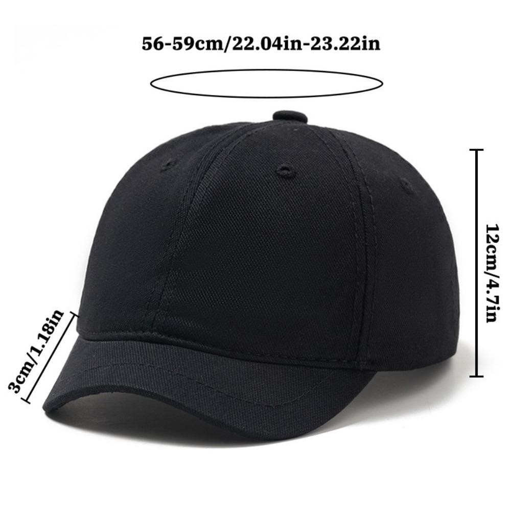 Mũ bóng chày HOBBYIN ngắn vành có thể điều chỉnh, chất liệu cotton với dây cài nylon, phù hợp cho cả nam và nữ để chống nắng