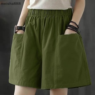 Meisha888 Size Lớn Thường Ngày Rời Sinh Viên Ống Thẳng Bảo Hộ Lao Động Quần Ba Phần Tư Quần Short Cotton Và Vải Lanh Rộng Đẹp
