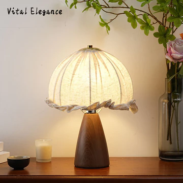 Vital Sang Trọng Phong Cách Châu Âu Ấm Áp Và Lãng Mạn Vỏ Vải Retro Đèn Bàn Phòng Ngủ Đèn Ngủ Chính Phòng Ngủ Đèn Ngủ Phòng Ngủ Đèn Ngủ