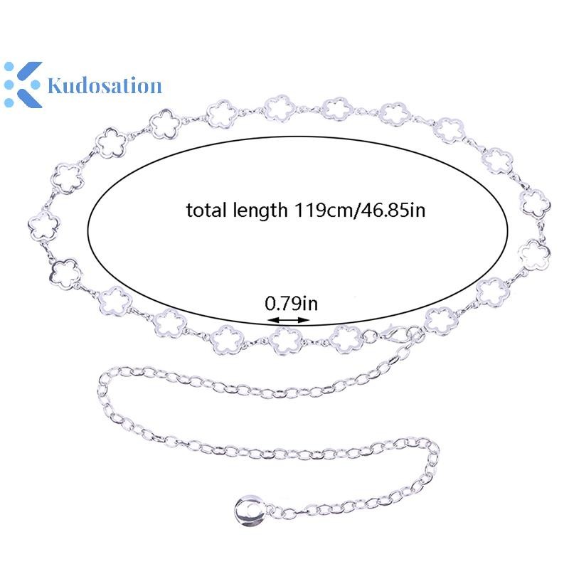 Kudosation Thời Trang Kim Loại Rỗng Hoa Eo Dây Xích Nữ Đầm Áo Sơ Mi Phù Hợp Với Trang Trí Thắt Lưng Cơ Thể Dây Xích