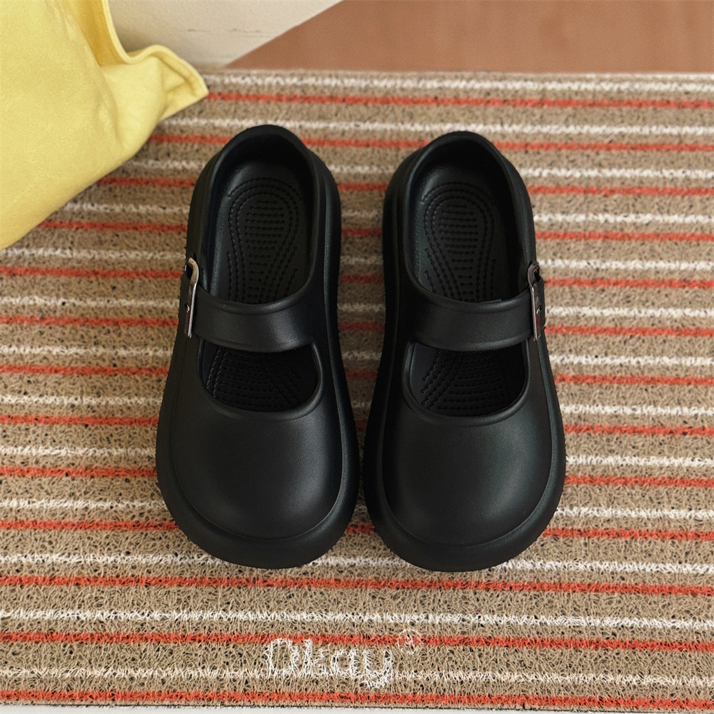Dép xỏ ngón chân 4,5CM Giày Mary Jane Giày y tá Giày sandal mũi vừa vặn Dép đi ngoài trời Dép đế dày thông thường EVA Nhẹ Chống @ -
