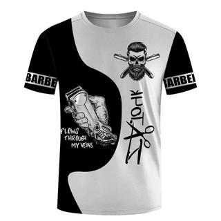 Ngộ nghĩnh Cắt Tóc Đồng Nhất Nam Áo Thời Trang Hip Hop Bông Tai Kẹp 3D Tùy Chỉnh In Tee Cổ Tròn Quá Khổ Tay Ngắn Rời Áo