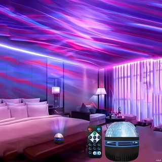 Đèn ngủ LED máy chiếu Galaxy bầu trời đầy sao USB 5V, Đèn bóng ma thuật chiếu ngôi sao di động, Đèn sóng nước RGB điều khiển từ xa, cho phòng ngủ Phòng chơi game Trang trí tiệc tại nhà