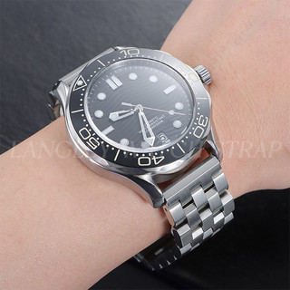 Dây đeo đồng hồ bằng thép không gỉ nguyên khối cao cấp 18mm 20mm 22mm 24mm Dây đeo đồng hồ cho SEIKO 5 Diver Classic 5 hạt Dây đeo cổ tay Chủ tịch Dây đeo đồng hồ có khóa gấp Vòng đeo tay nam nữ
