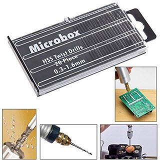 [Fuxin] Bộ 40 mũi khoan xoắn ốc Mini HSS 0,3mm-1,6mm