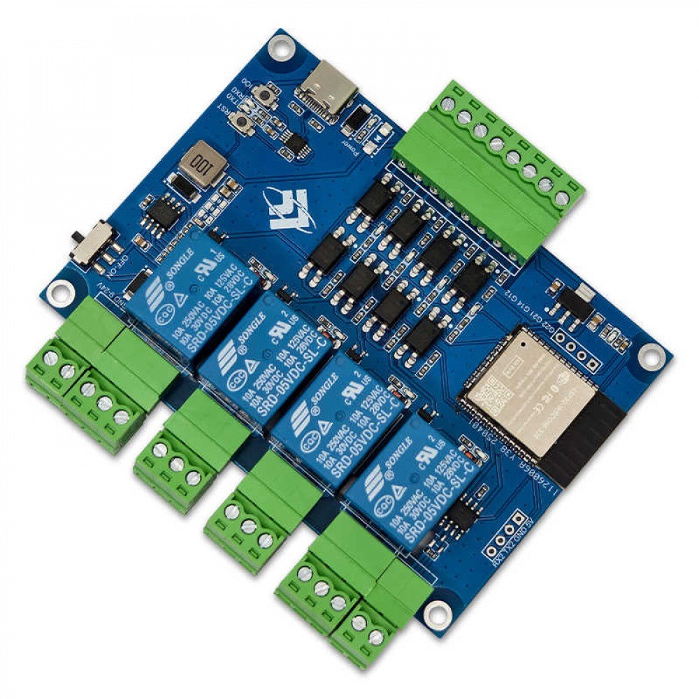DC7-24V ESP32 MODBUS RTU Mô-đun rơle bốn kênh RS485 Ban phát triển ...