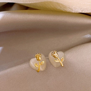 Hoa Tulip Tình Yêu Opal Bông Tai Thời Trang Đơn Giản Phong Cách Mới Tinh Tế Cao Cấp Bông Tai Bông Tai