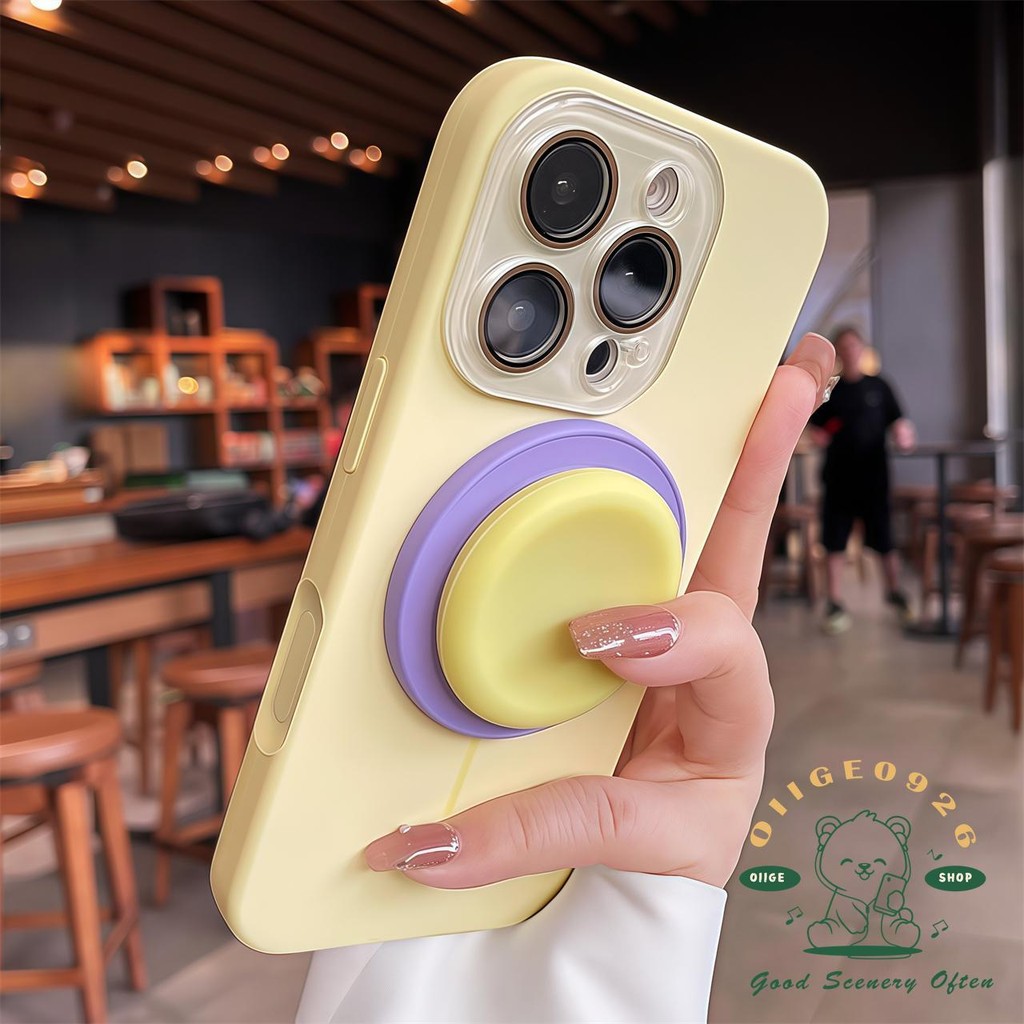 Nút AI Túi khí từ tính lỏng Giá đỡ kẹo Vỏ điện thoại iphone16 Pro Max 15 14 13 vỏ cho vỏ iPhone Vỏ mềm silicon TPU chống sốc