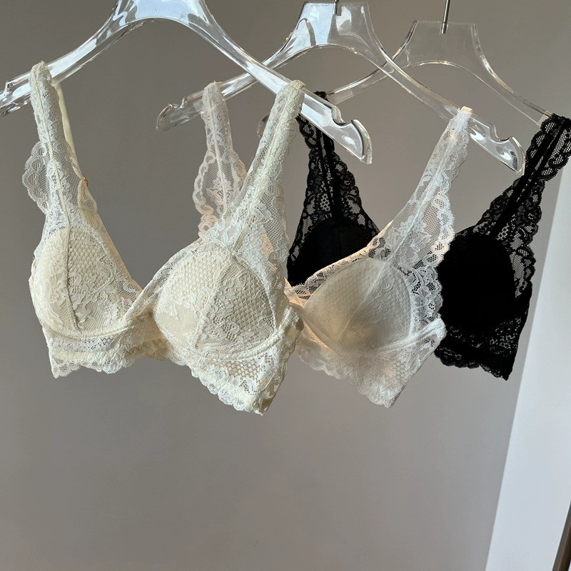 Tinh Khiết Desire Phong Cách Gạc Ren Quần Lót Nữ Mỏng Phong Cách Lớn Ngực Nhìn Nhỏ Thoải Mái Đẹp Lưng Áo Ngực Gợi Cảm 2024 Bán Chạy Phong Cách