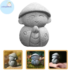 Pufangbliss Tượng Phật Dễ Thương Nhỏ Jizo Phật Điêu Khắc Các Bức Tượng Nhỏ Đồ Trang Trí Sân Vườn Phật Nhật Bản Ksitigarbha Bể Cá VN