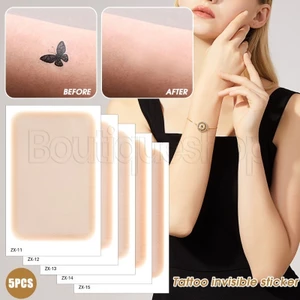 5 Miếng Dán Che Khuyết Điểm Hình Xăm - Birthmark Hide Tapes - Miếng Dán Che Sẹo - Kem Hỗ trợ giảm mụn - Hình Xăm Giả Cơ Thể - Trang Trí Nghệ Thuật DIY - Vô Hình, Chống Thấm Nước, Mô Phỏng