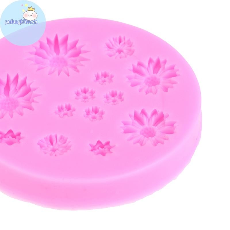 Pufangbliss Khuôn Silicon Hoa Khuôn Bánh Silicon Cưới Bánh Dụng Cụ Trang Trí Bánh VN