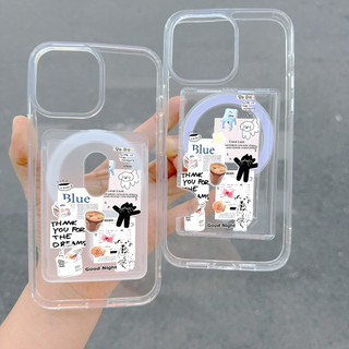 Cặp Đôi Phong Cách Ví Trong Suốt Cho iPhone 16 15 14 13 12 16Pro Max Plus Nhựa Phong Cách Thẻ Điện Thoại Ví Cho Ốp Lưng Bỏ Túi