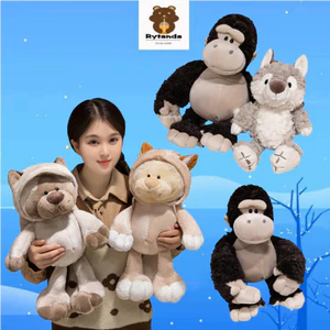 Kawaii Mèo Gorilla Xám Sói Sang Trọng Búp Bê Động Vật Vui Vẻ Sang Trọng Đồ Chơi Dễ Thương King Kong Động Vật Đồ Chơi Nhồi Bông Trang Trí Nhà Búp Bê Mềm Mại Cho Bé Đồ Chơi Làm Dịu Trẻ Em Quà Tặng Sinh Nhật Quà Tặng Giáng Sinh COD