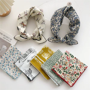55 Vải Lanh Cotton Nhỏ Vuông Khăn Văn Học Phù Hợp Với Thời Trang Xuân Thu Tính Khí Khăn Trang Trí