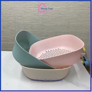 Combo 3 Rổ nhựa vuông, rổ đựng rau sống, tiện dụng - Phương Trang