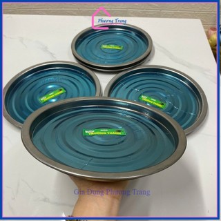 Dĩa lót bếp cồn - Khay lót bếp cồn tròn - Mâm lót bếp cồn inox (ngang 26cm - cao 1.8cm) - Phương Trang