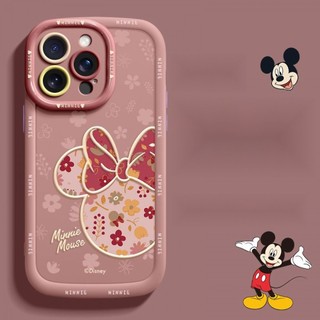 Ốp điện thoại hình chuột Minnie dễ thương có nơ cho iPhone 17 / 16 / 15 / 14 / 13 / 12 / X / 7 / 11 / Plus / pro Max Vỏ mềm silicon mờ trọn gói bền chống rơi
