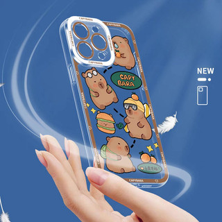 Vỏ Capybara Cho IPhone 13 12 Mini Pro Max 11 Phim Hoạt Hình TPU Mềm Bảo Vệ Toàn Diện Cặp Đôi Vỏ Điện Thoại Dễ Thương