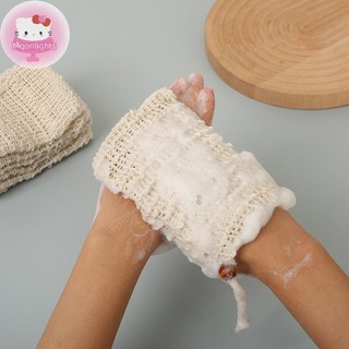 Moonlights Vải Lanh Cotton Tự Nhiên Tạo Bọt Túi Xà Phòng Tiết Kiệm Lưới Massage Tẩy Tế Bào Chết Túi Tắm Máy Làm Bong Bóng Dụng Cụ Vệ Sinh EN